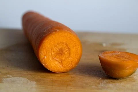 Close-Up of Fresh Carrot Cross Section Stock Photos