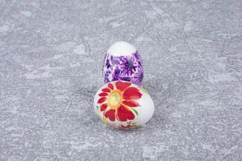 Close up of fresh chicken egg on white background. Stock Photos