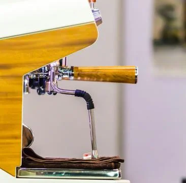 Close up fresh coffee maker. Stock Photos