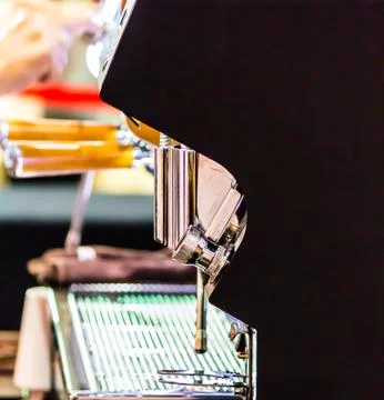 Close up fresh coffee maker. Stock-Fotos