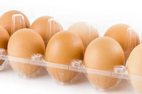 Close-up of fresh eggs Foto stock