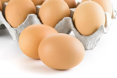 Close-up of fresh eggs Stock Photos