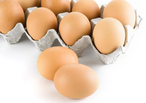 Close-up of fresh eggs Foto stock