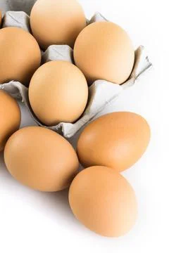 Close-up of fresh eggs Stock Photos
