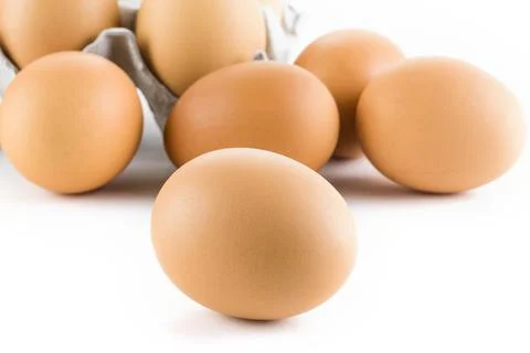 Close-up of fresh eggs Stock Photos