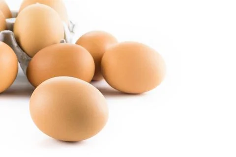 Close-up of fresh eggs Stock Photos