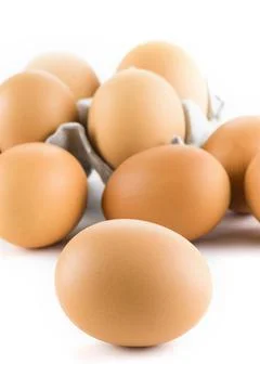 Close-up of fresh eggs Stock Photos