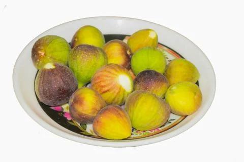 Close up of fresh fig fruit isolated Stock Photos