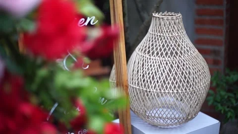 Close-up of Fresh Flower Arrangement for Elegant Wedding Decoration Stock Footage 342076512