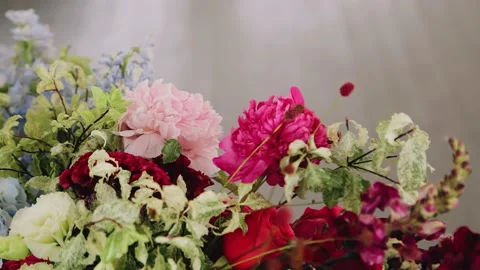Close-up of fresh flowers decorating the room. Shooting up close Stock Footage 171458703