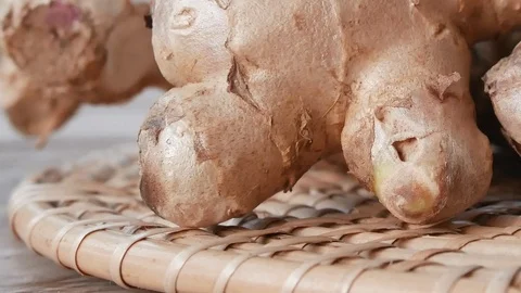 Close up fresh ginger. Stock Footage 85882150