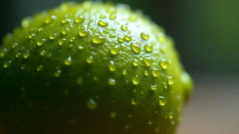 Close up of a fresh green lime covered in water droplets creating a refresh.. Stock Photos