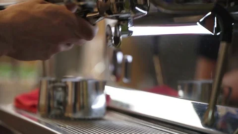 Close-up fresh iced coffee, cold coffee with ice in disposable transparent cup Stock Footage 81671867