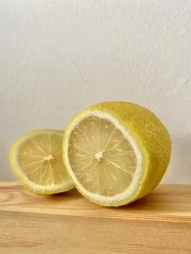 Close up Fresh Lemon Cut Stock Photos
