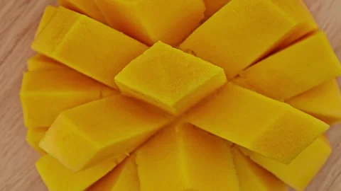 Close up of fresh mango. Top view. Stock Footage 310249334