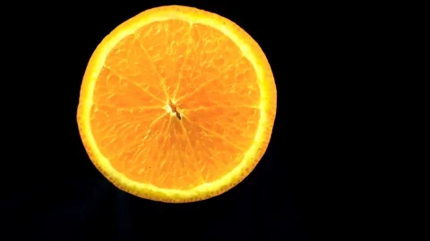 Close-up fresh orange fruit on black background 動画素材 105367134