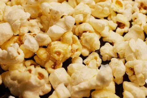 Close-up of fresh popcorn, full frame Stock Photos
