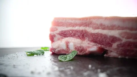 Close Up of Fresh Pork Belly 動画素材 334904723