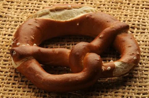 Close up on fresh pretzel Stock Photos