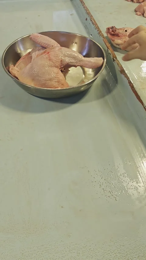 Close-up of Fresh Raw Chicken Pieces at a Traditional Wet Market Video stock 329146344