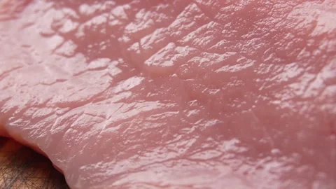 Close-Up of Fresh Raw Pork. Stock Footage 255745858