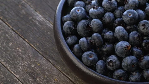 Close-up of fresh, ripe blueberries. Stock Footage 342348393