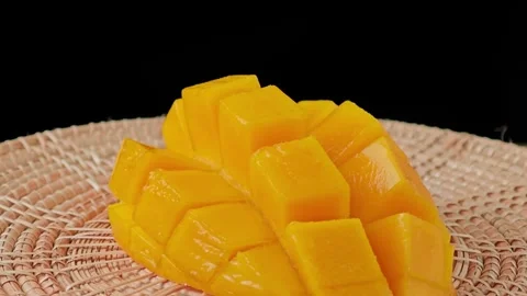 Close up of fresh ripe mango fruit. Stock Footage 307844886