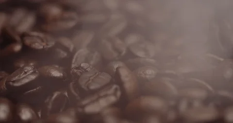 Close-up of fresh roasted dark brown espresso coffee beans Stock Footage 121063009
