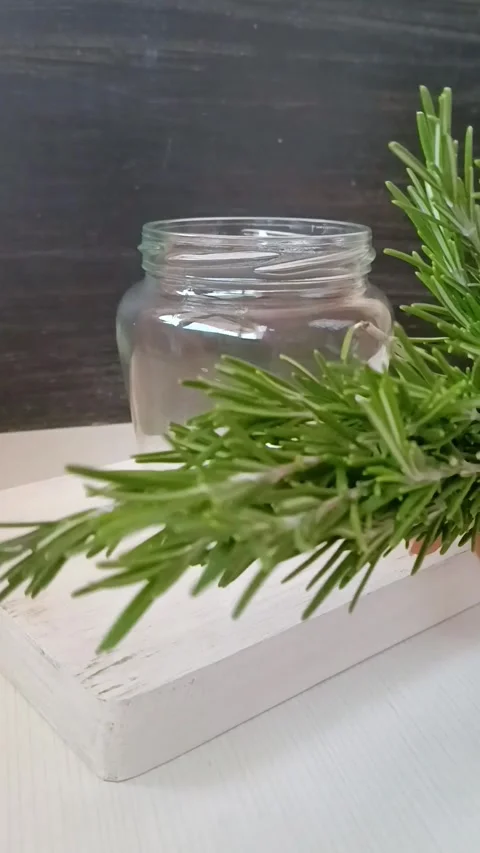 Close-up of Fresh Rosemary Branches Stock Footage 299715094
