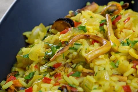 Close up of fresh seafood risotto Stock Photos