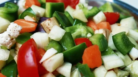 Close-Up of Fresh Vegetable Salad, Close-up of a fresh vegetable salad with.. Stock-Footage 305060898