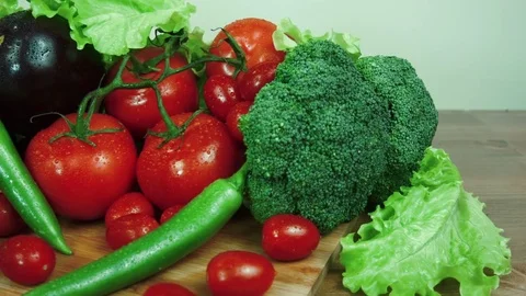Close-up fresh vegetables. Stock Footage 83999611