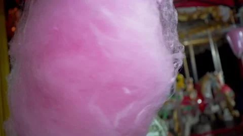 Close-up of freshly made cotton candy Stock Footage 295457980