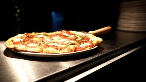 Close up of freshly made pizza Stock Footage 106810228