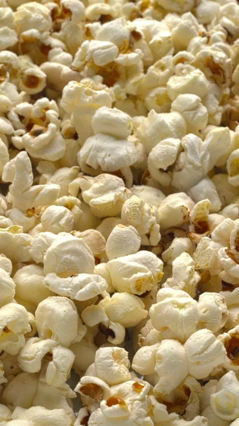 Close-up of freshly made popcorn as a background texture. Stock-Footage 333036390