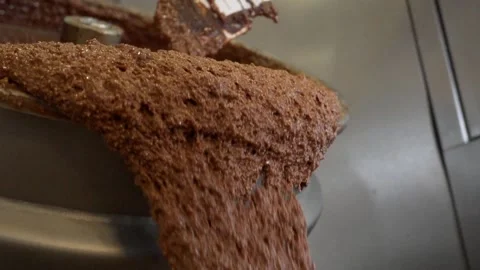 Close Up freshly mixed praline Stock Footage 238503071
