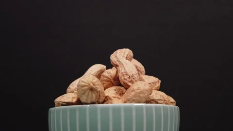 A close-up of freshly picked peanuts, which emphasises healthy eating Stock Footage 238640497