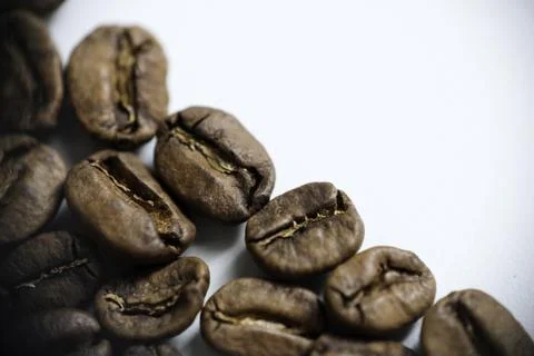 Close-up of freshly roasted coffee beans Stock Photos