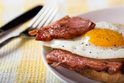 Close-up of fried egg Foto stock