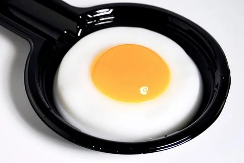 Close up fried egg shaped jelly pudding Stock Photos