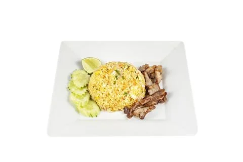 Close up fried rice with eggs Foto stock