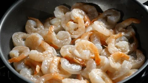 Close up of Fried Shrimps Stock Footage 55493345