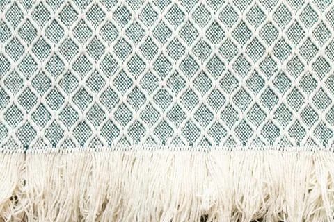 Close-up of fringed blanket pattern, soft fabric texture Stock Photos