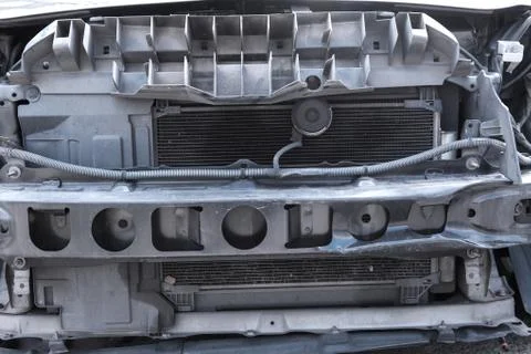 Close up front of car on accident. Stock Photos
