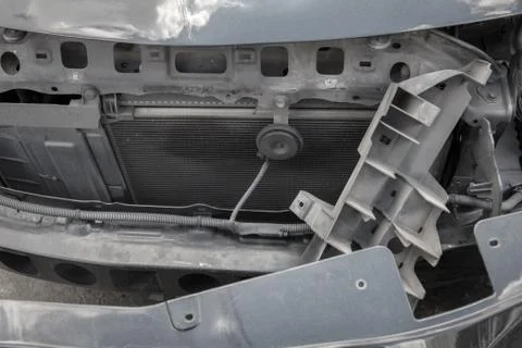 Close up front of car on accident. Stock Photos