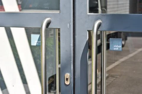 Close up on the front door handle Stock Photos