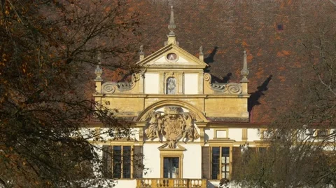 Close-up of front facade of Eggenberg Palace, Graz, Austria Stock Footage 56820410