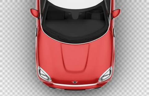 Close-up of front hood from top-down 90 degree angle of Mini Cooper Country.. Stock Illustration