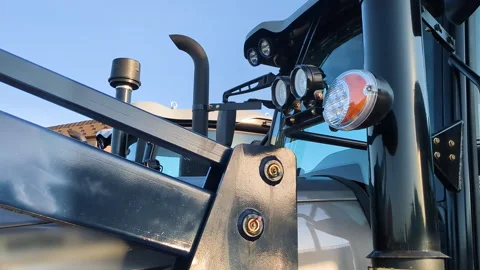 Close up front perspective of a tractor. Video stock 317675828