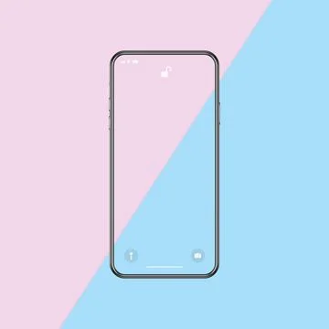 Close-up of the front of a smartphone. Stock Illustration